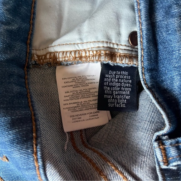 Madewell Cali Demi Boot Blue Denim Distressed Stretch Button Fly Jeans Size 23 - Picture 8 of 9